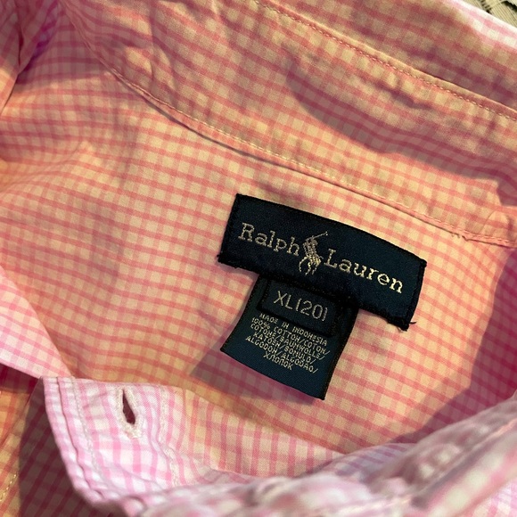 Boys Gingham Polo Long-sleeve (20 yrs ) - Picture 2 of 4